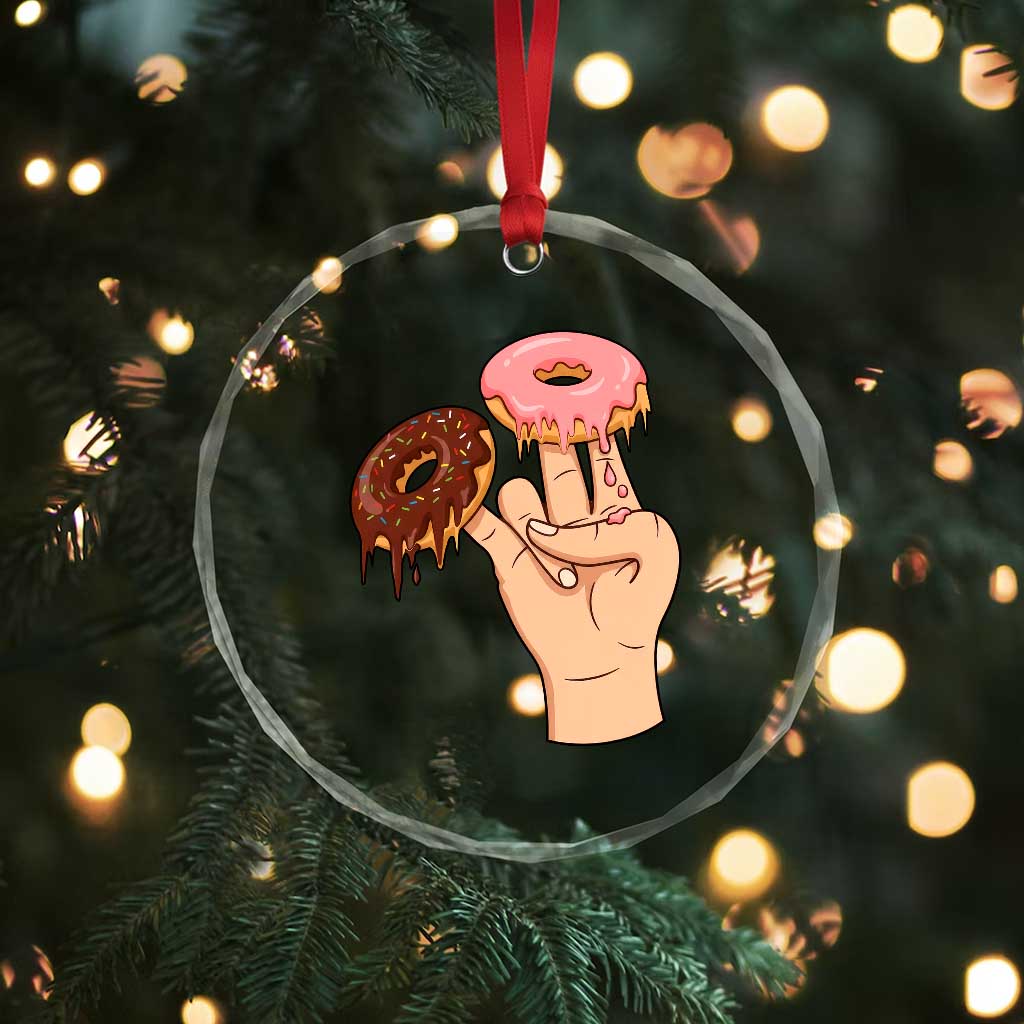 2 In The Pink 1 In The Stink Crystal Glass Ornament Funny Donut Adult Humor TS12 Print Your Wear