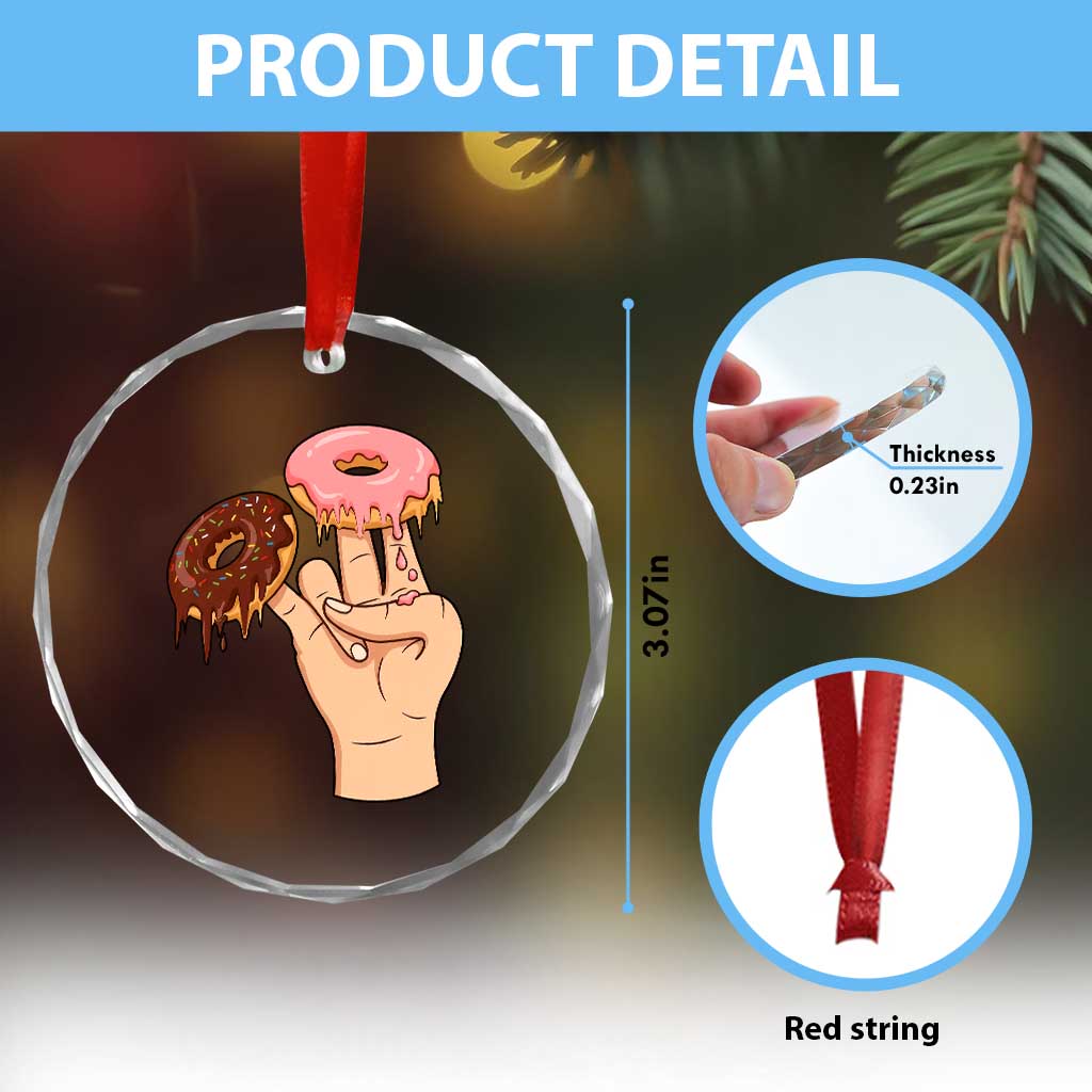 2 In The Pink 1 In The Stink Crystal Glass Ornament Funny Donut Adult Humor TS12 Print Your Wear