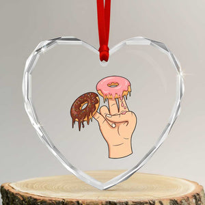 2 In The Pink 1 In The Stink Heart Crystal Glass Ornament Funny Donut Adult Humor TS12 Transparent Glass 3'' Heart Print Your Wear