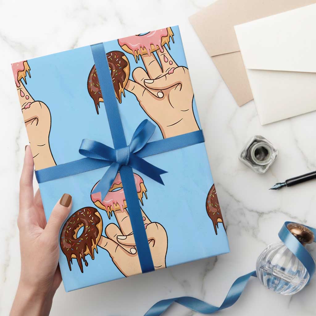 2 In The Pink 1 In The Stink Wrapping Paper Roll Funny Donut Adult Humor TS12 Light Blue Print Your Wear