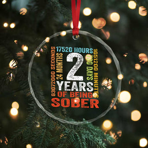 2 Years Of Being Sober Crystal Glass Ornament 2 Years Sobriety Anniversary Addiction Recovery TS11 Print Your Wear