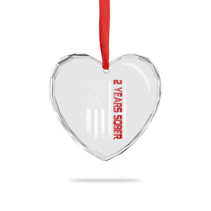 2 Years Sober Heart Crystal Glass Ornament 2 Years Sobriety Anniversary Vintage American Flag TS11 Print Your Wear