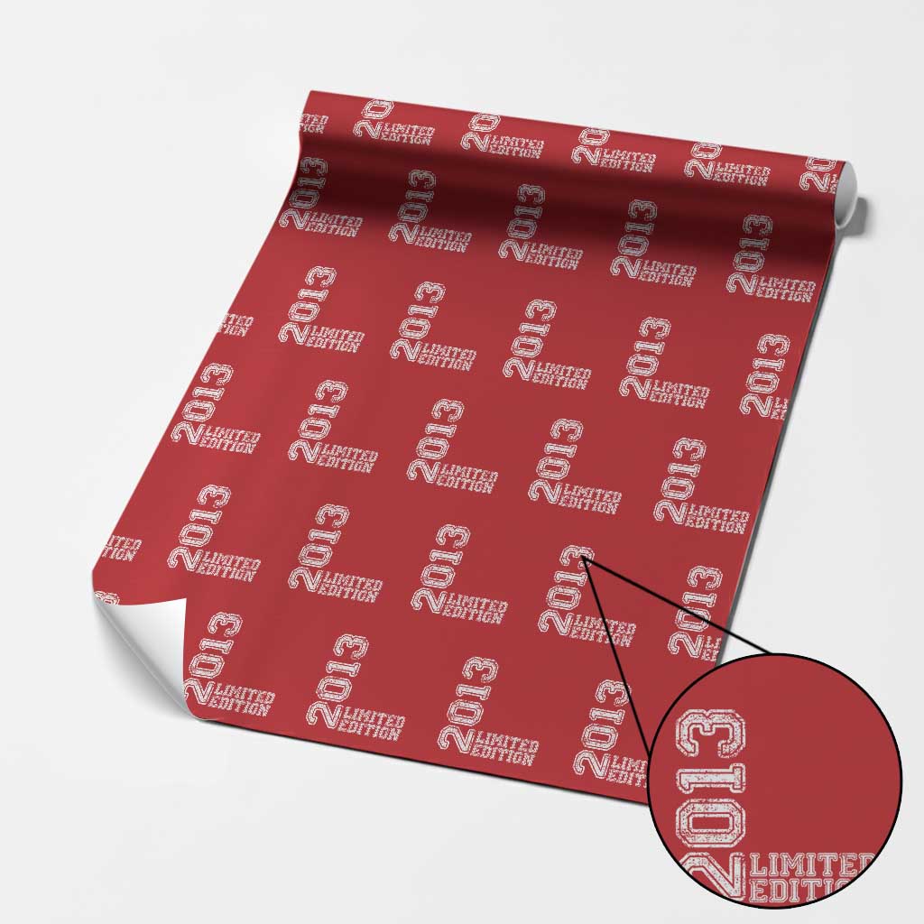 2013 Limited Edition Wrapping Paper Roll Limited Edition 13th Birthday Boys Girl TS10 Red Print Your Wear