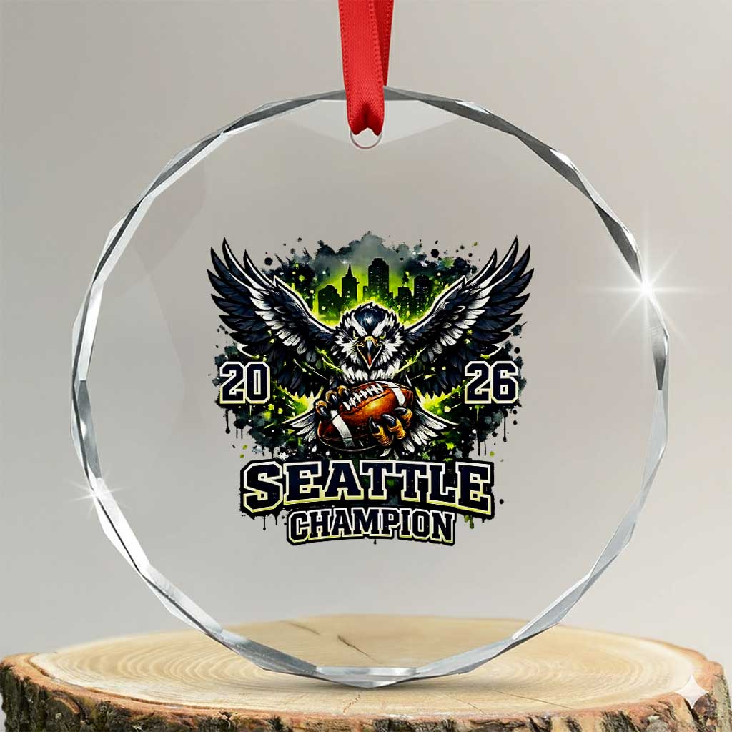 2026 Champion Crystal Glass Ornament Gift For Seattle Sports Fans TS12 Transparent Glass 3'' Circle Print Your Wear