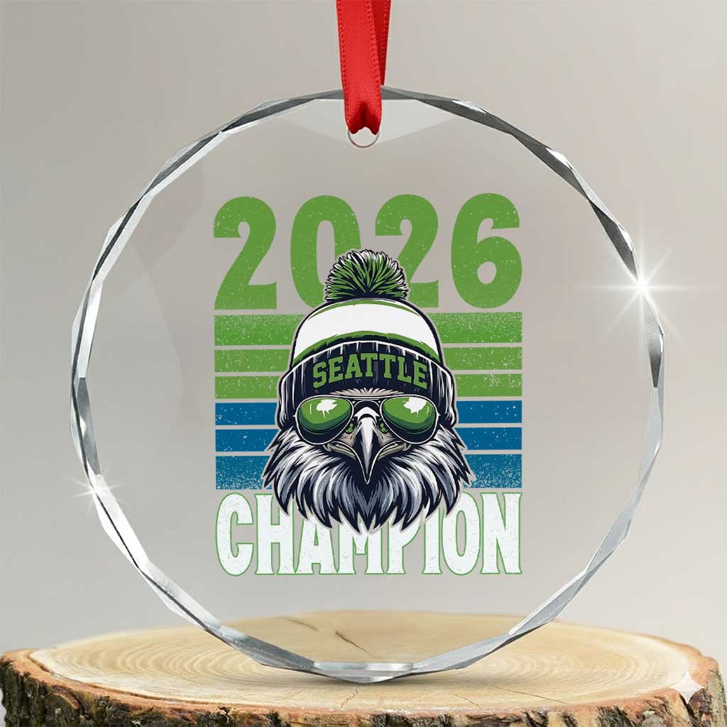 2026 Champion Seattle Crystal Glass Ornament 12s Fan Pride TS12 Transparent Glass 3'' Circle Print Your Wear