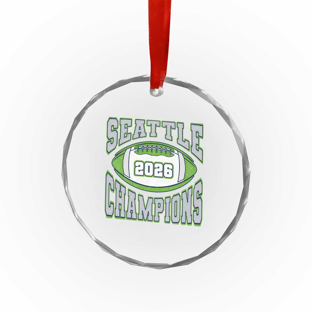 2026 Champion Seattle Crystal Glass Ornament Football Lovers TS10 Print Your Wear