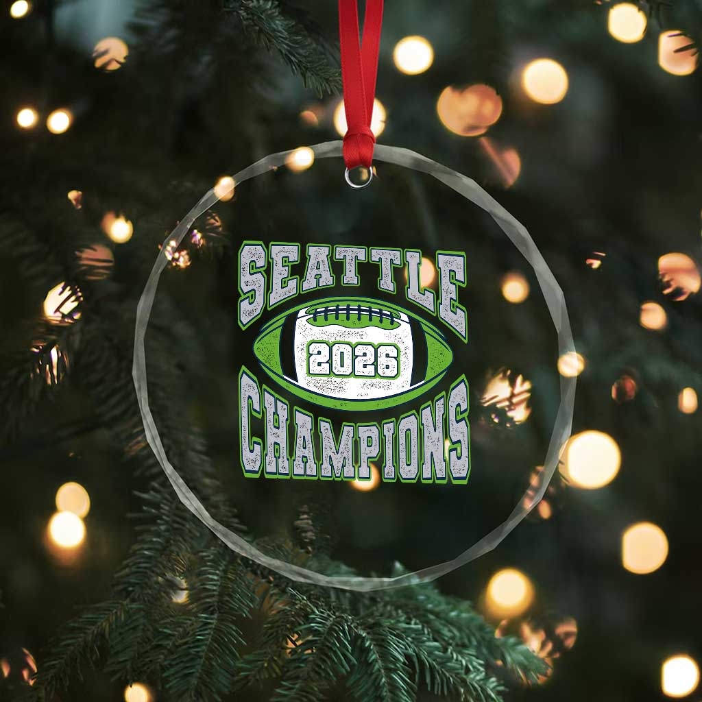 2026 Champion Seattle Crystal Glass Ornament Football Lovers TS10 Print Your Wear