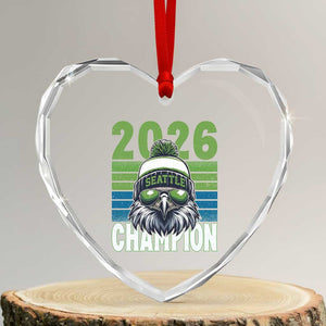2026 Champion Seattle Heart Crystal Glass Ornament 12s Fan Pride TS12 Transparent Glass 3'' Heart Print Your Wear