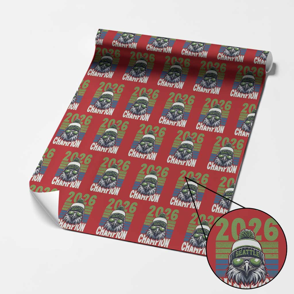 2026 Champion Seattle Wrapping Paper Roll 12s Fan Pride TS12 Red Print Your Wear