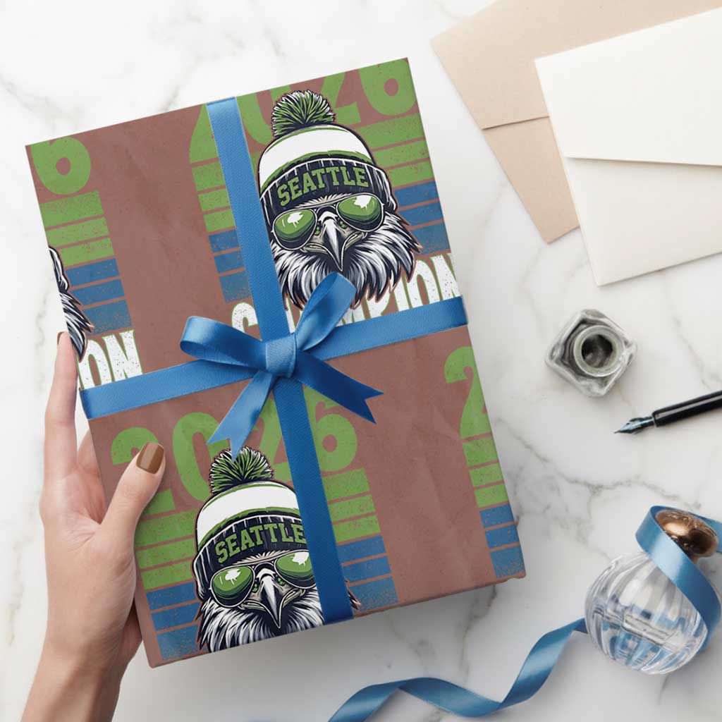 2026 Champion Seattle Wrapping Paper Roll 12s Fan Pride TS12 Mocha Print Your Wear