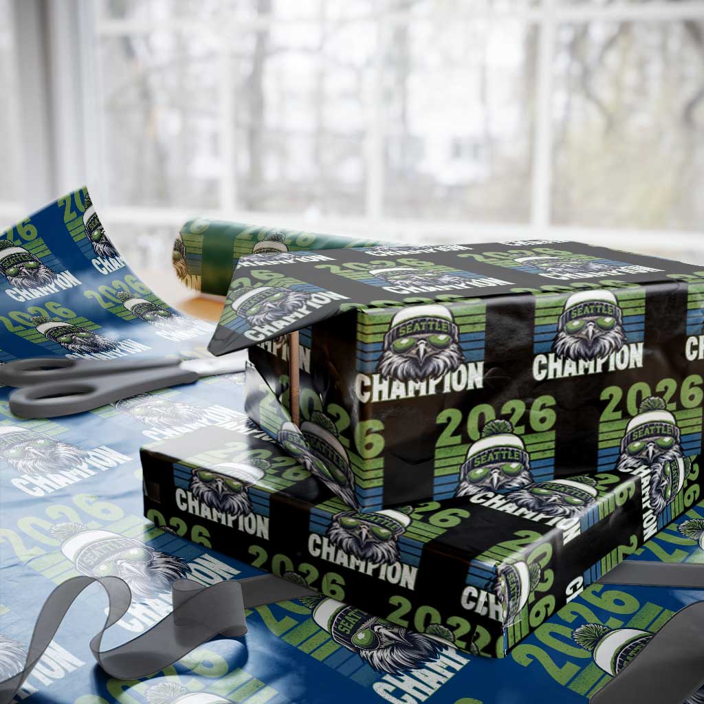 2026 Champion Seattle Wrapping Paper Roll 12s Fan Pride TS12 Black Print Your Wear