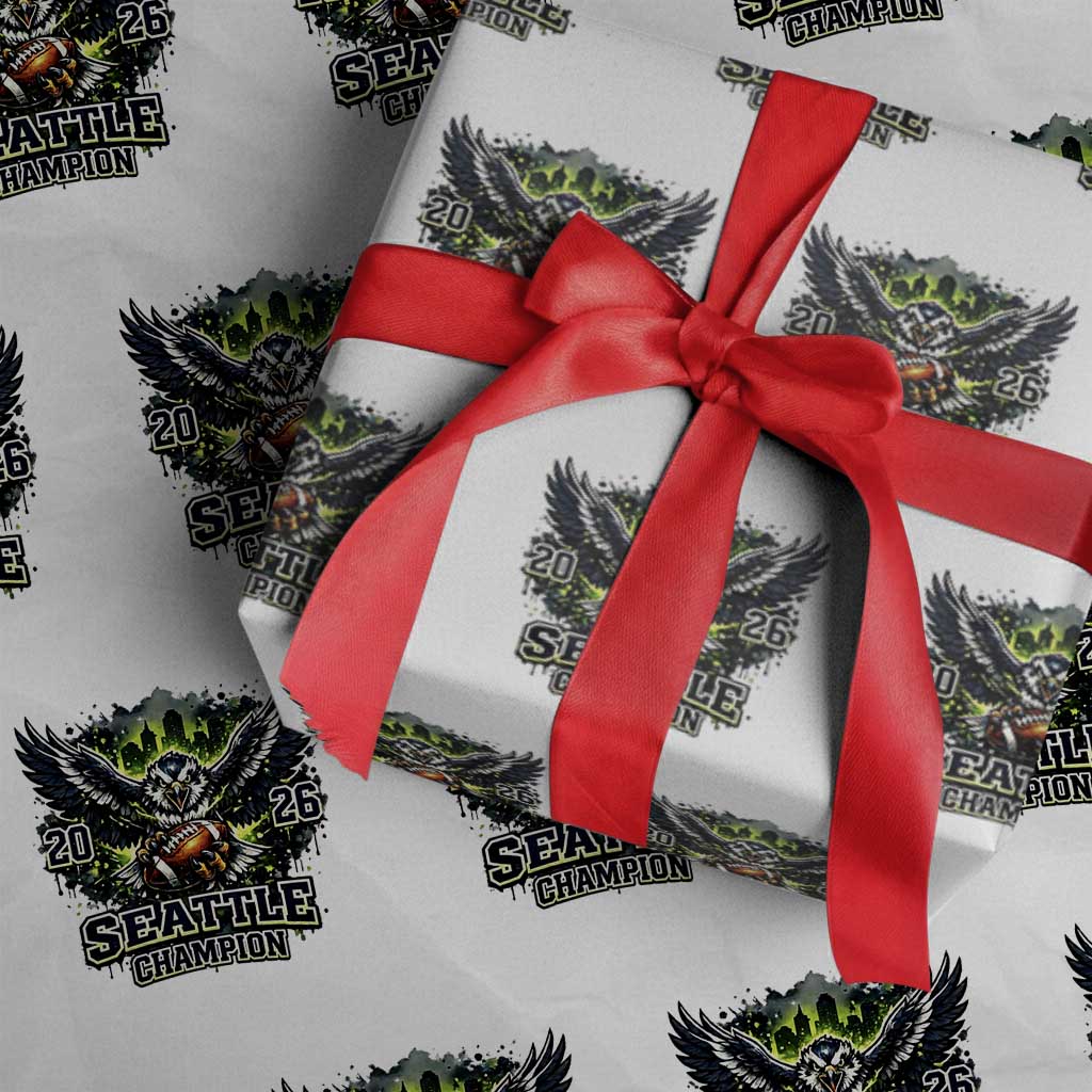2026 Champion Wrapping Paper Roll Gift For Seattle Sports Fans TS12 White Print Your Wear