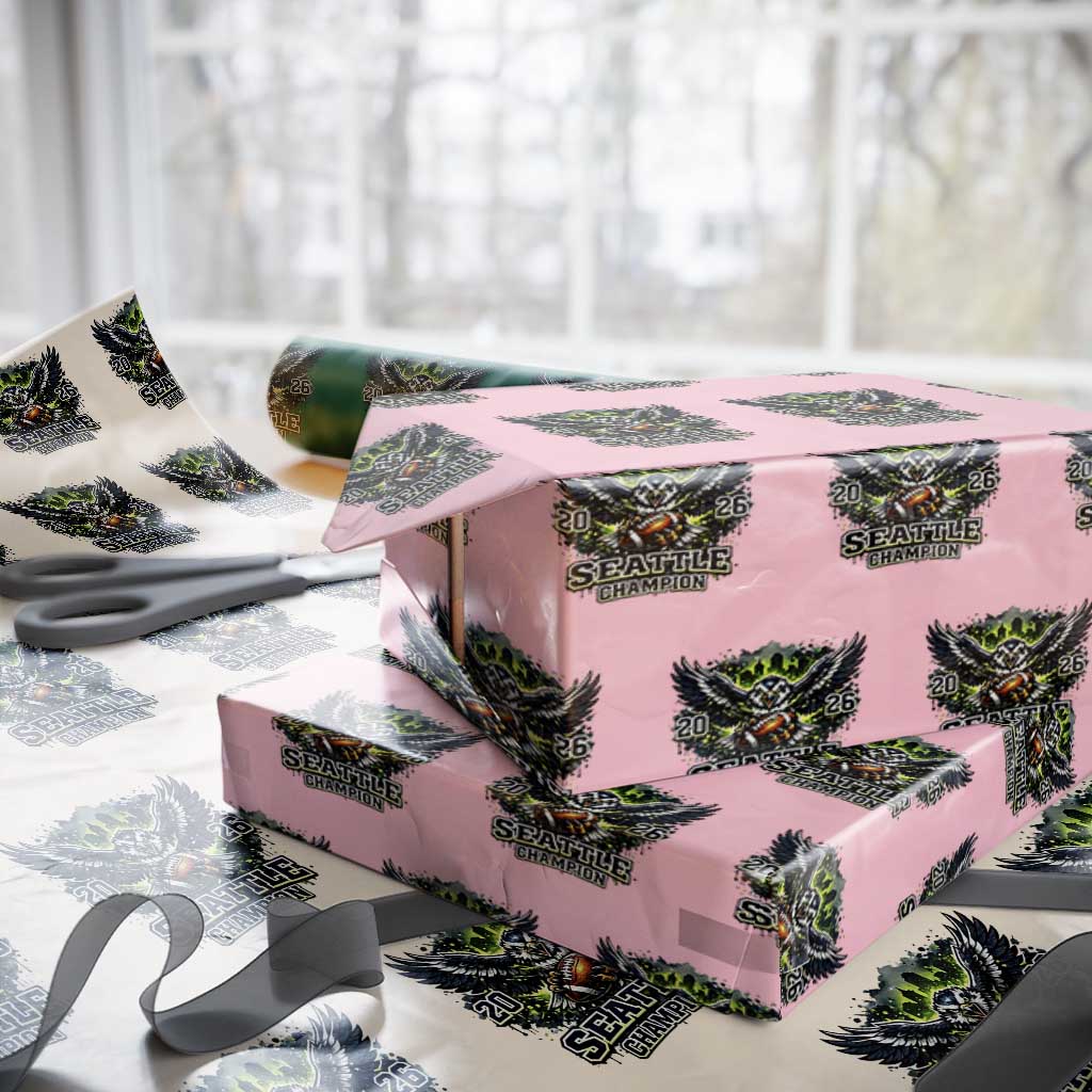 2026 Champion Wrapping Paper Roll Gift For Seattle Sports Fans TS12 Light Pink Print Your Wear