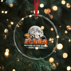 2026 Mission Lunar Orbit Animal Crew Crystal Glass Ornament Funny Capybara Raccoon Opossum Skunk Astronauts TS02 Print Your Wear