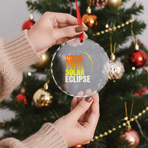 2026 Total Solar Eclipse August 12 Crystal Glass Ornament Totality Modern Space Graphic TS02 Print Your Wear