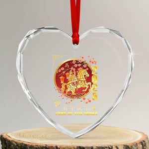 2026 Year of the Horse Lunar New Year Heart Crystal Glass Ornament TS10 Transparent Glass 3'' Heart Print Your Wear