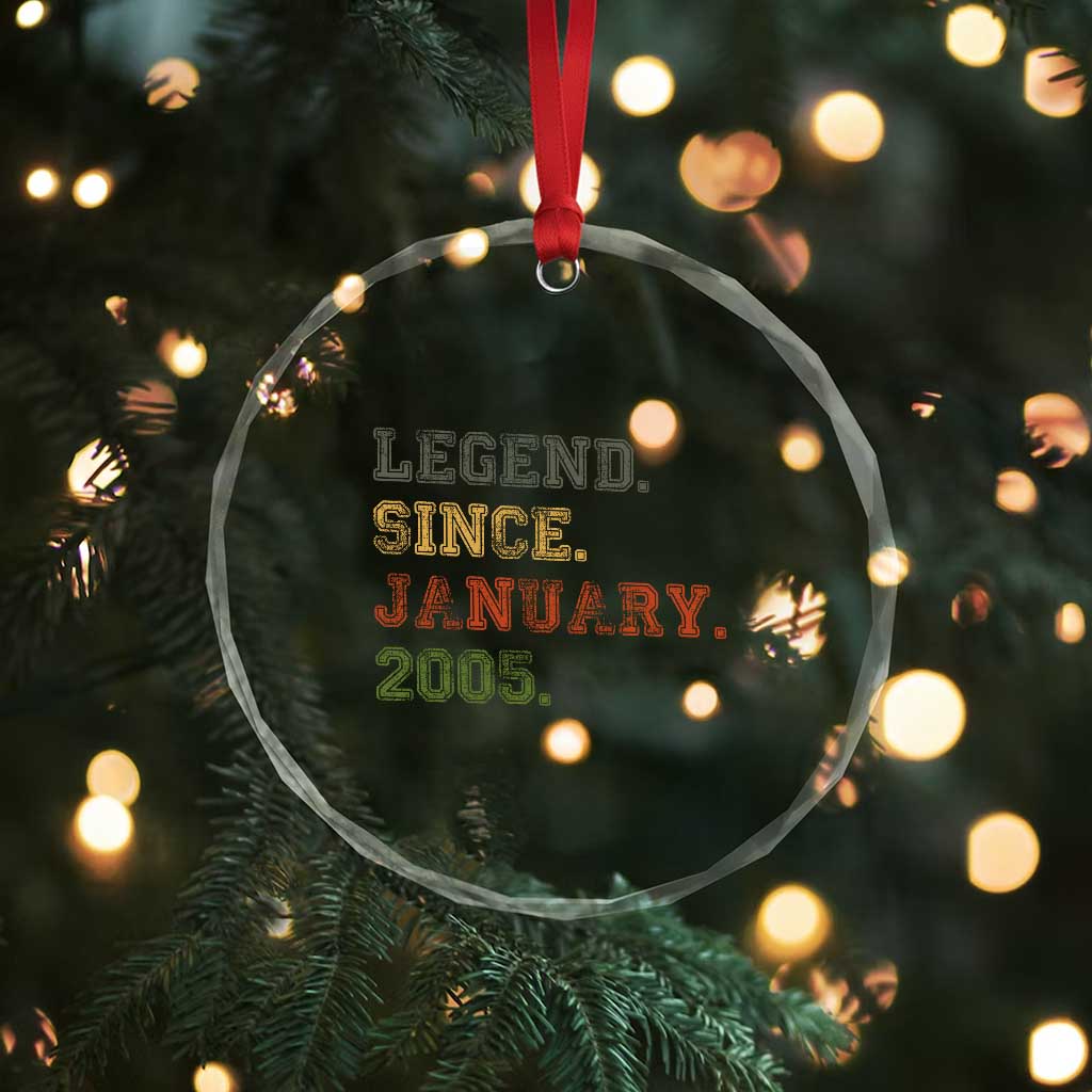 21st Birthday Gifts Crystal Glass Ornament Retro 21 Years Old Legend Since January 2005 TS10 Print Your Wear