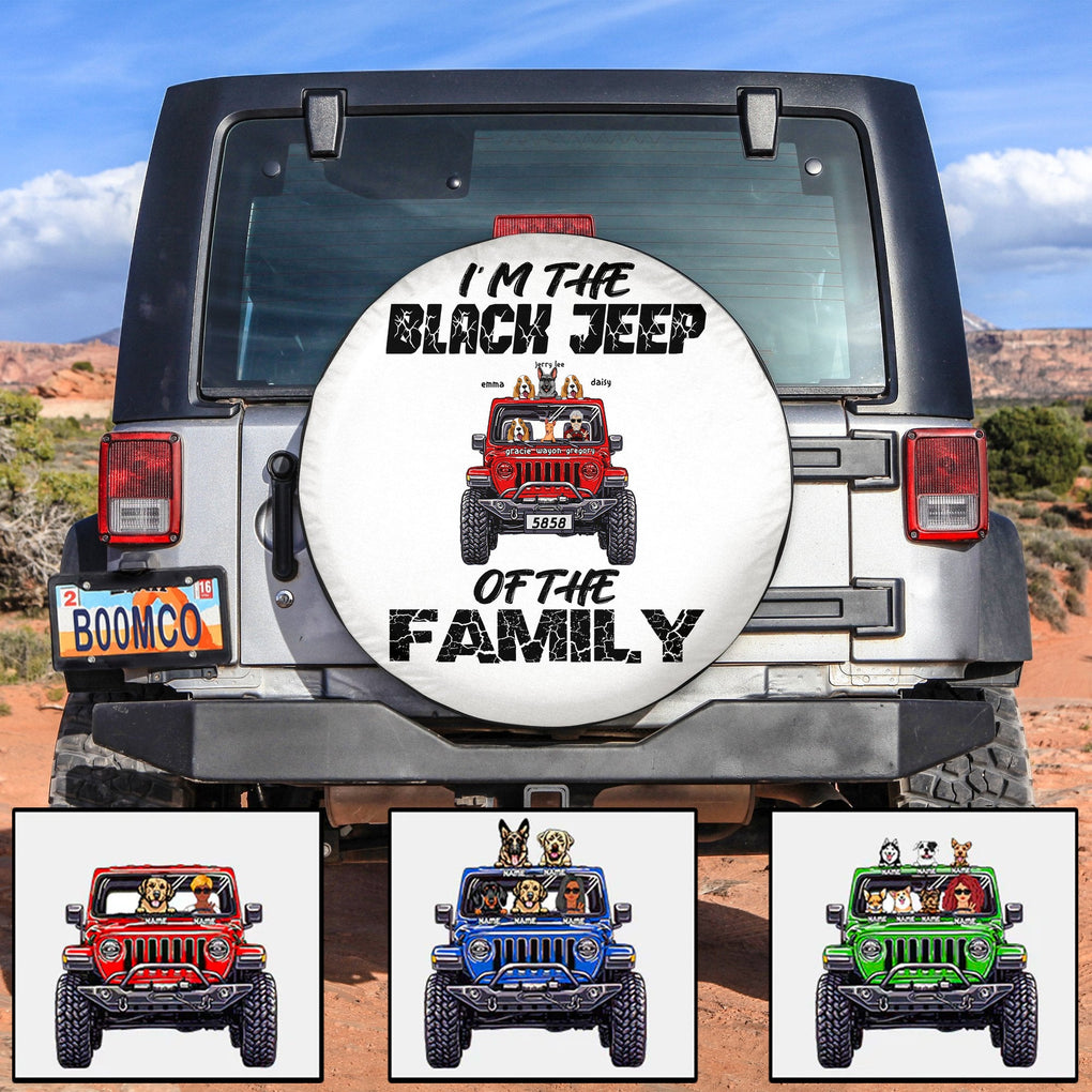 Personalized Jeep Tire Cover, Im The Black Jeep Of The Family CTM