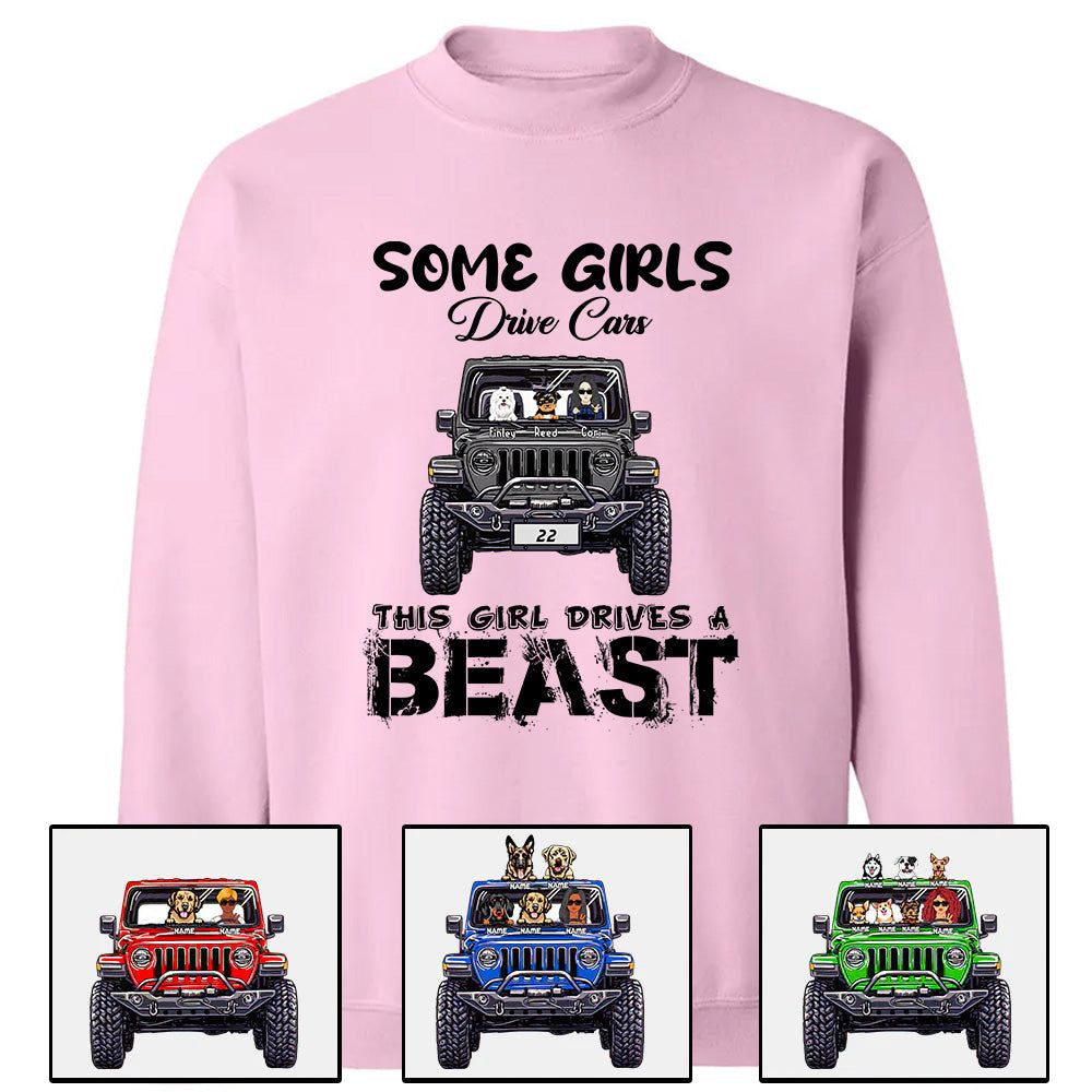 Custom JP Girl T Shirt Some Girls Drive Cars, This Girl Drive A Beast Gift For Dog, Cat Lovers CTM00 Custom - Printyourwear
