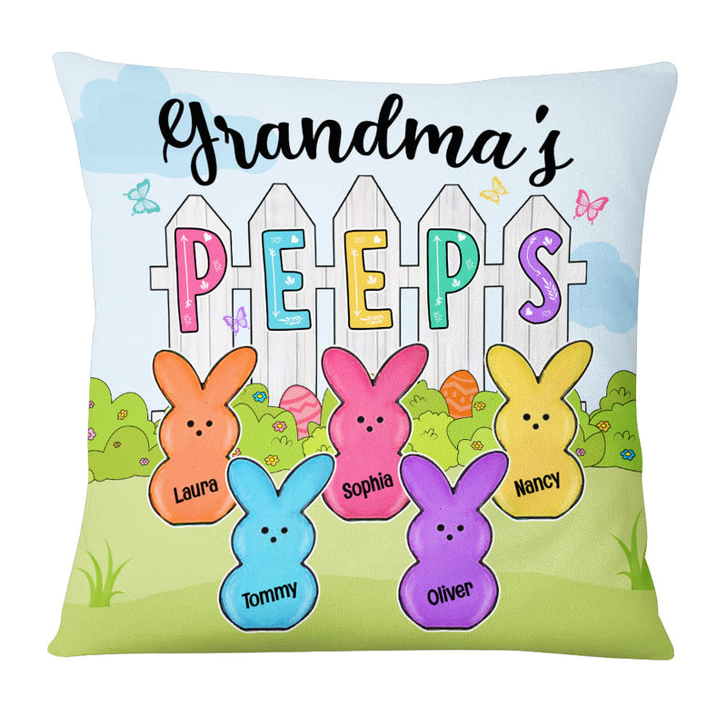 Easter Personalized Grandma Peeps Easter Pillow Cover CTM One Size Custom - Printyourwear