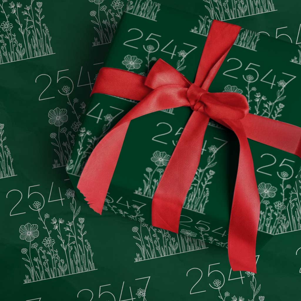 25 47 Floral Wildflower Subtle Graphic Wrapping Paper Roll Political Satire Patriotic 25th Amendment TS02 Green Print Your Wear