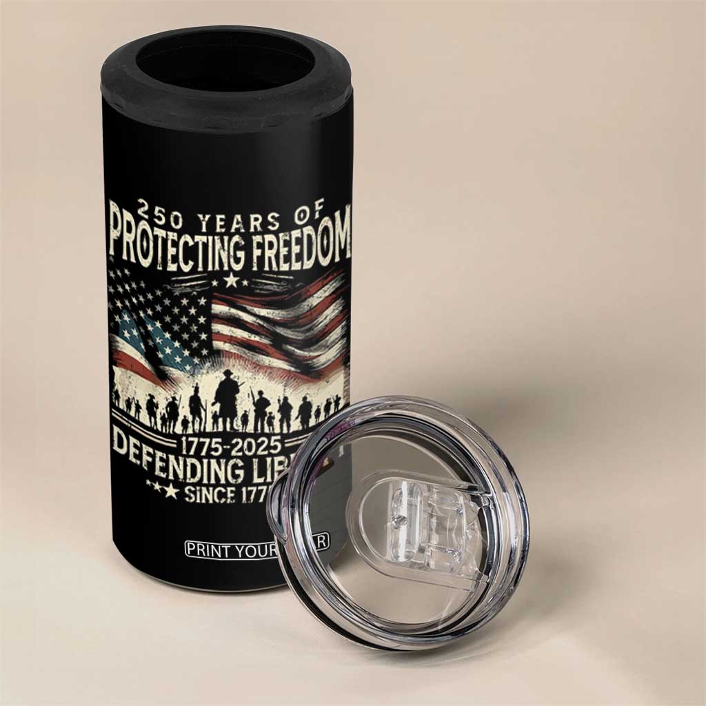 250 Years Of Protecting Freedom Defending Liberty Since 1775 4 in 1 Can Cooler Tumbler US Military Army Birthday TS11 Print Your Wear