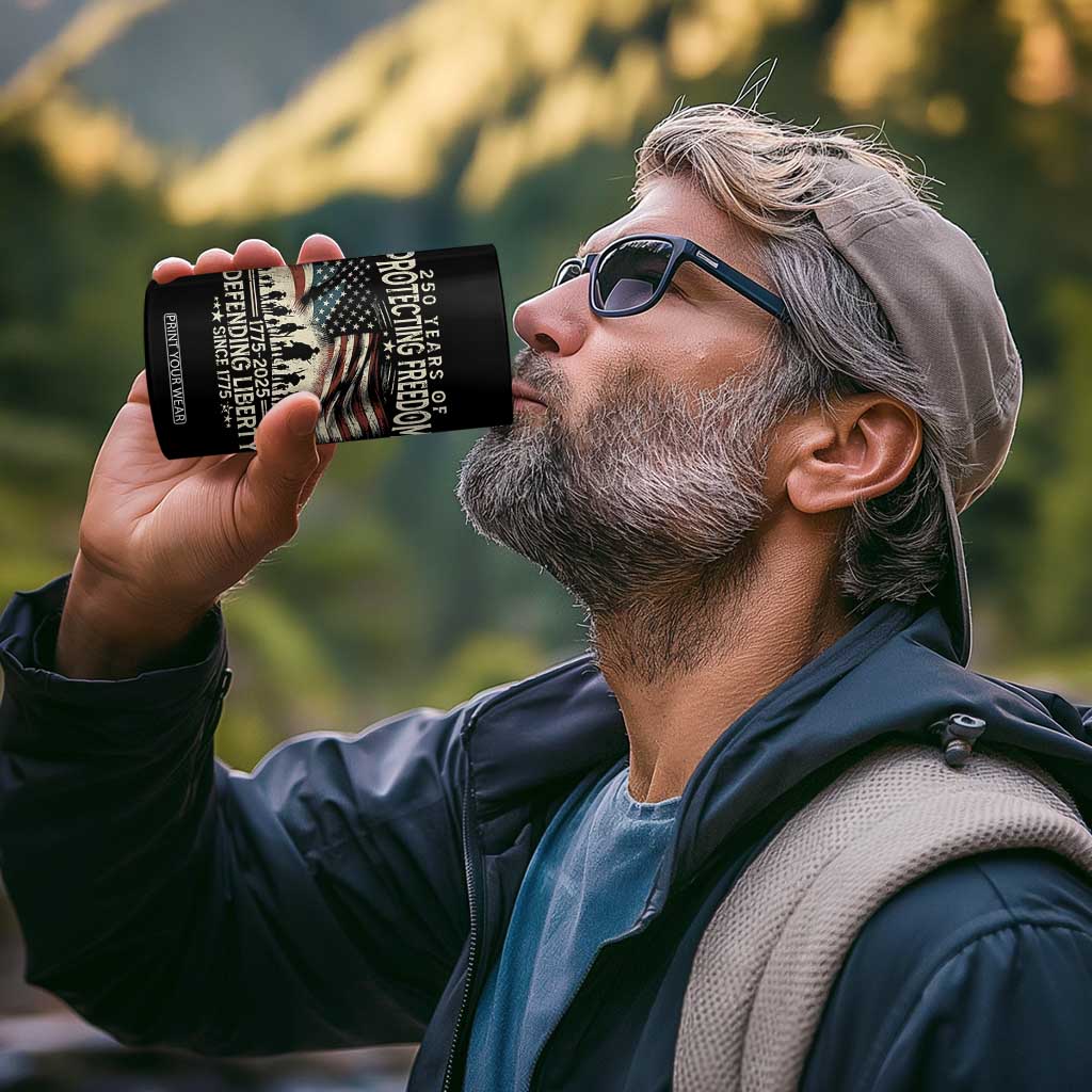 250 Years Of Protecting Freedom Defending Liberty Since 1775 4 in 1 Can Cooler Tumbler US Military Army Birthday TS11 Print Your Wear