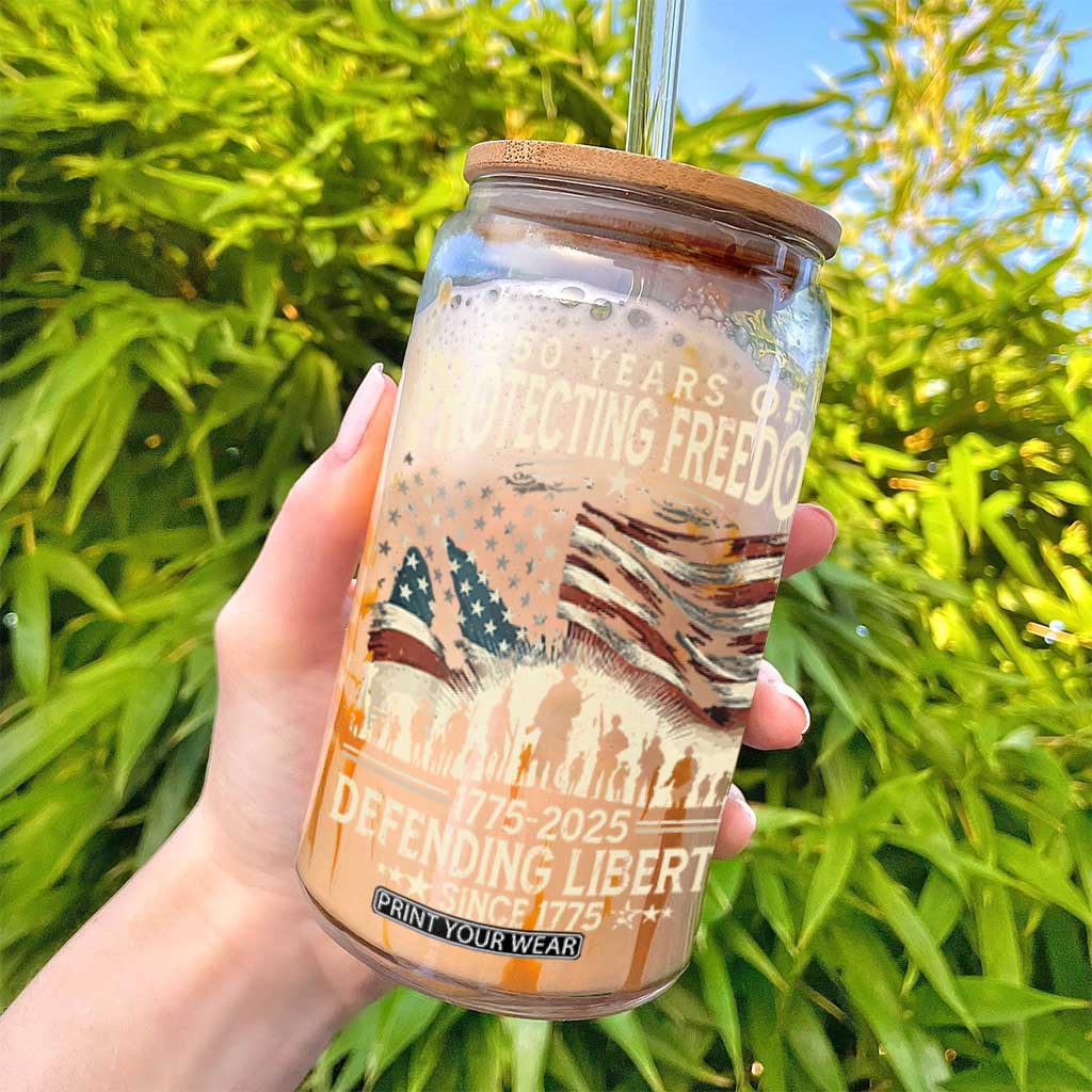 250 Years Of Protecting Freedom Defending Liberty Since 1775 Glass Can US Military Army Birthday TS11 Print Your Wear