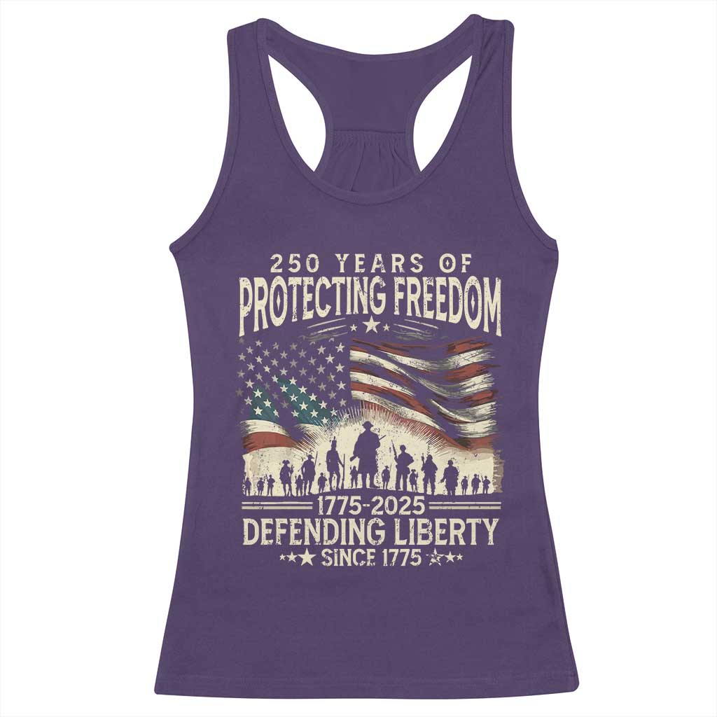 250 Years Of Protecting Freedom Defending Liberty Since 1775 Racerback Tank Top US Military Army Birthday TS11 Purple Print Your Wear