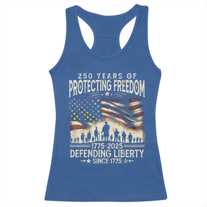 250 Years Of Protecting Freedom Defending Liberty Since 1775 Racerback Tank Top US Military Army Birthday TS11 Royal Blue Print Your Wear