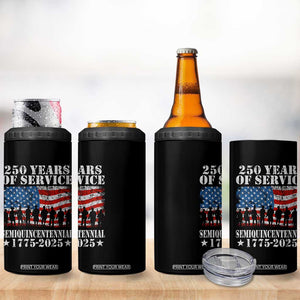 250 Years Of Service Semiquincentennial 4 in 1 Can Cooler Tumbler US Military Army Birthday American Flag TS11 Print Your Wear