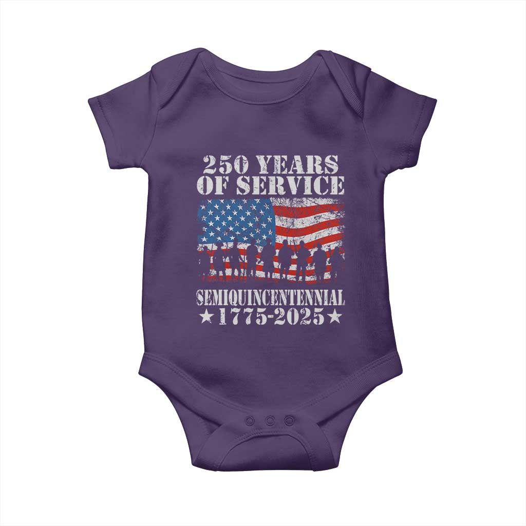 250 Years Of Service Semiquincentennial Baby Onesie US Military Army Birthday American Flag TS11 Purple Print Your Wear