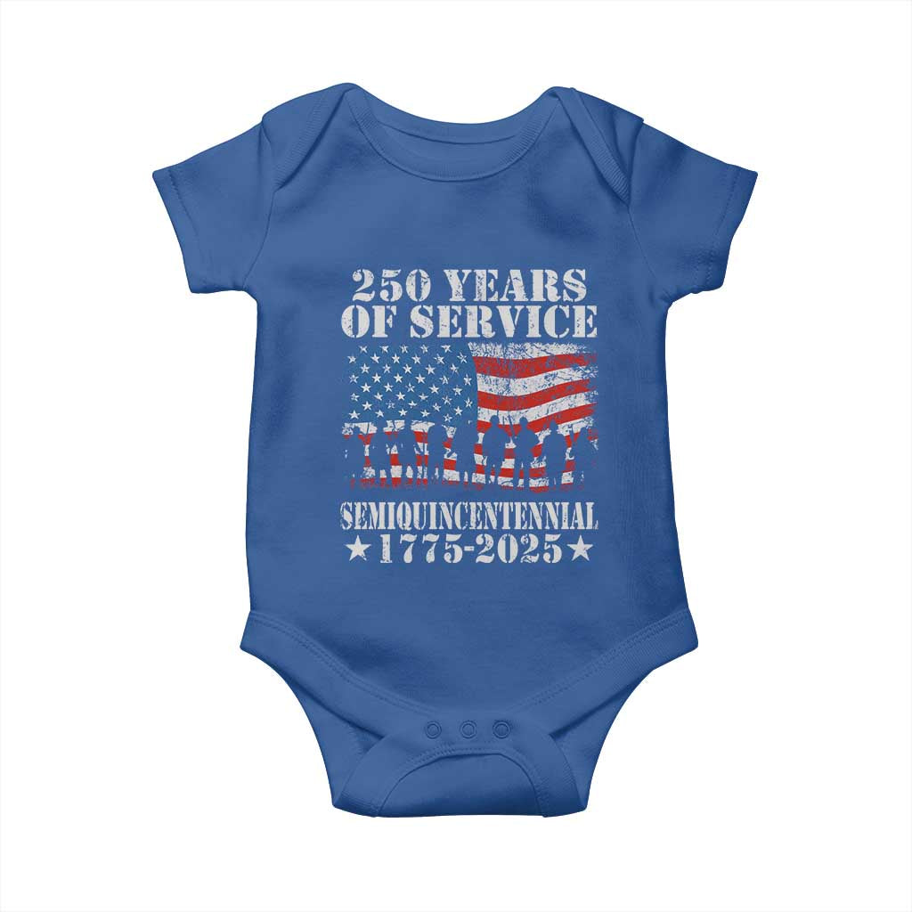 250 Years Of Service Semiquincentennial Baby Onesie US Military Army Birthday American Flag TS11 Royal Blue Print Your Wear