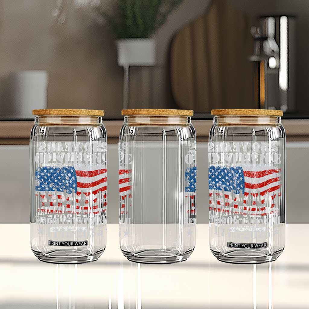 250 Years Of Service Semiquincentennial Glass Can US Military Army Birthday American Flag TS11 Print Your Wear