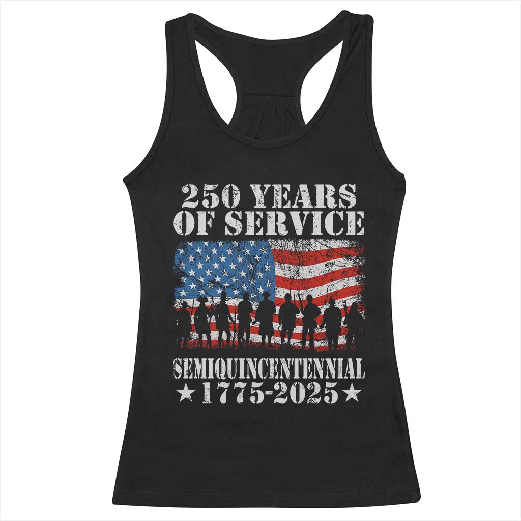 250 Years Of Service Semiquincentennial Racerback Tank Top US Military Army Birthday American Flag TS11 Black Print Your Wear