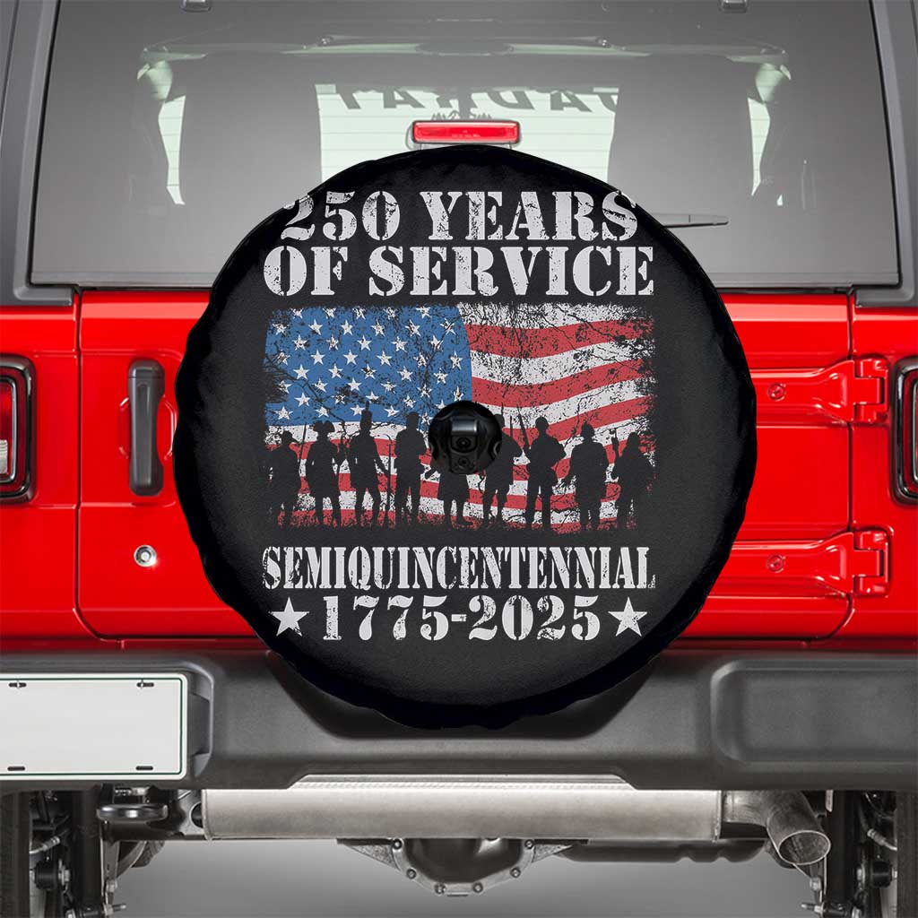 250 Years Of Service Semiquincentennial Spare Tire Cover US Military Army Birthday American Flag TS11 Black Print Your Wear