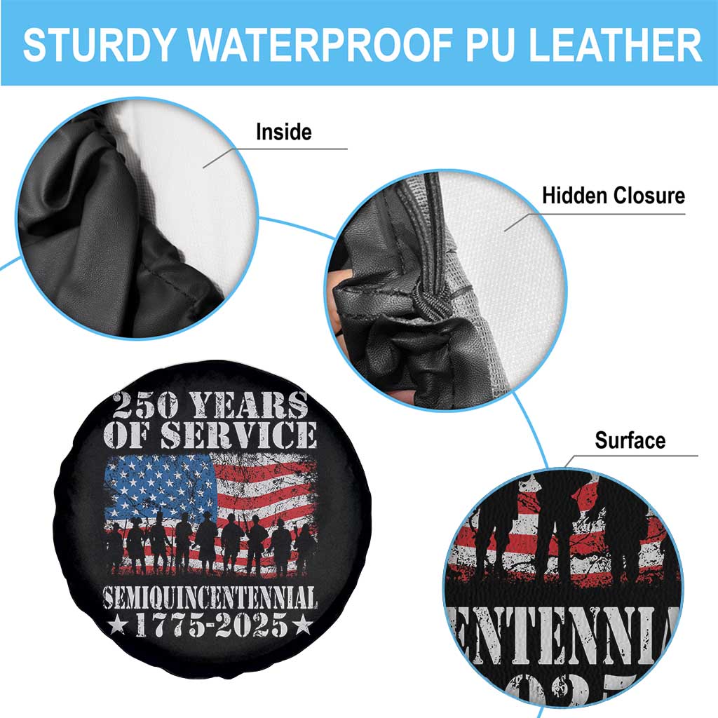 250 Years Of Service Semiquincentennial Spare Tire Cover US Military Army Birthday American Flag TS11 Print Your Wear