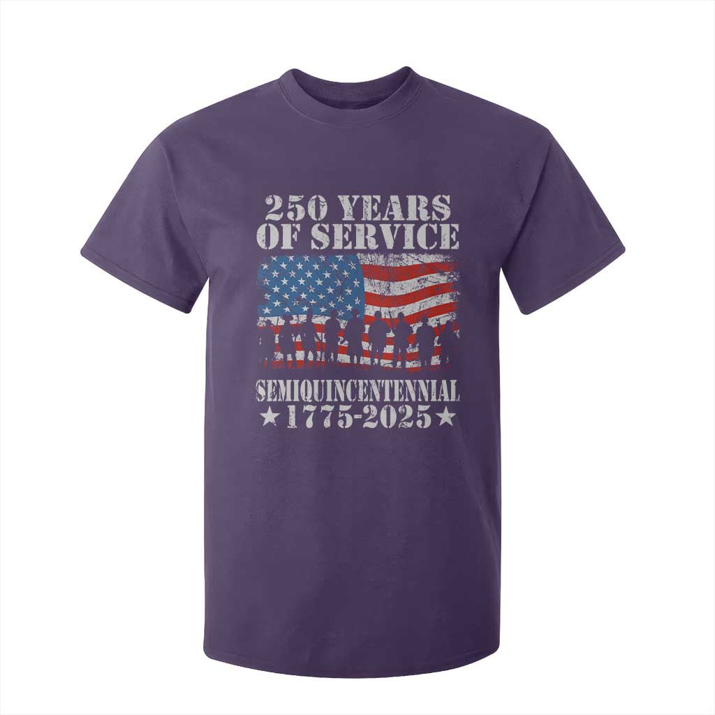 250 Years Of Service Semiquincentennial T Shirt For Kid US Military Army Birthday American Flag TS11 Purple Print Your Wear