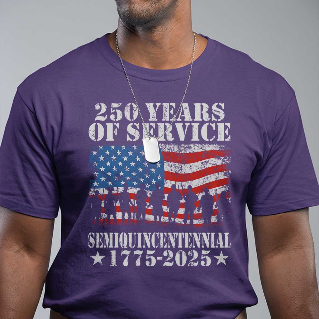 250 Years Of Service Semiquincentennial T Shirt US Military Army Birthday American Flag TS11 Purple Print Your Wear