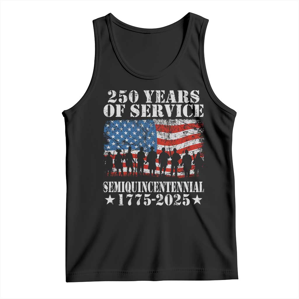 250 Years Of Service Semiquincentennial Tank Top US Military Army Birthday American Flag TS11 Black Print Your Wear