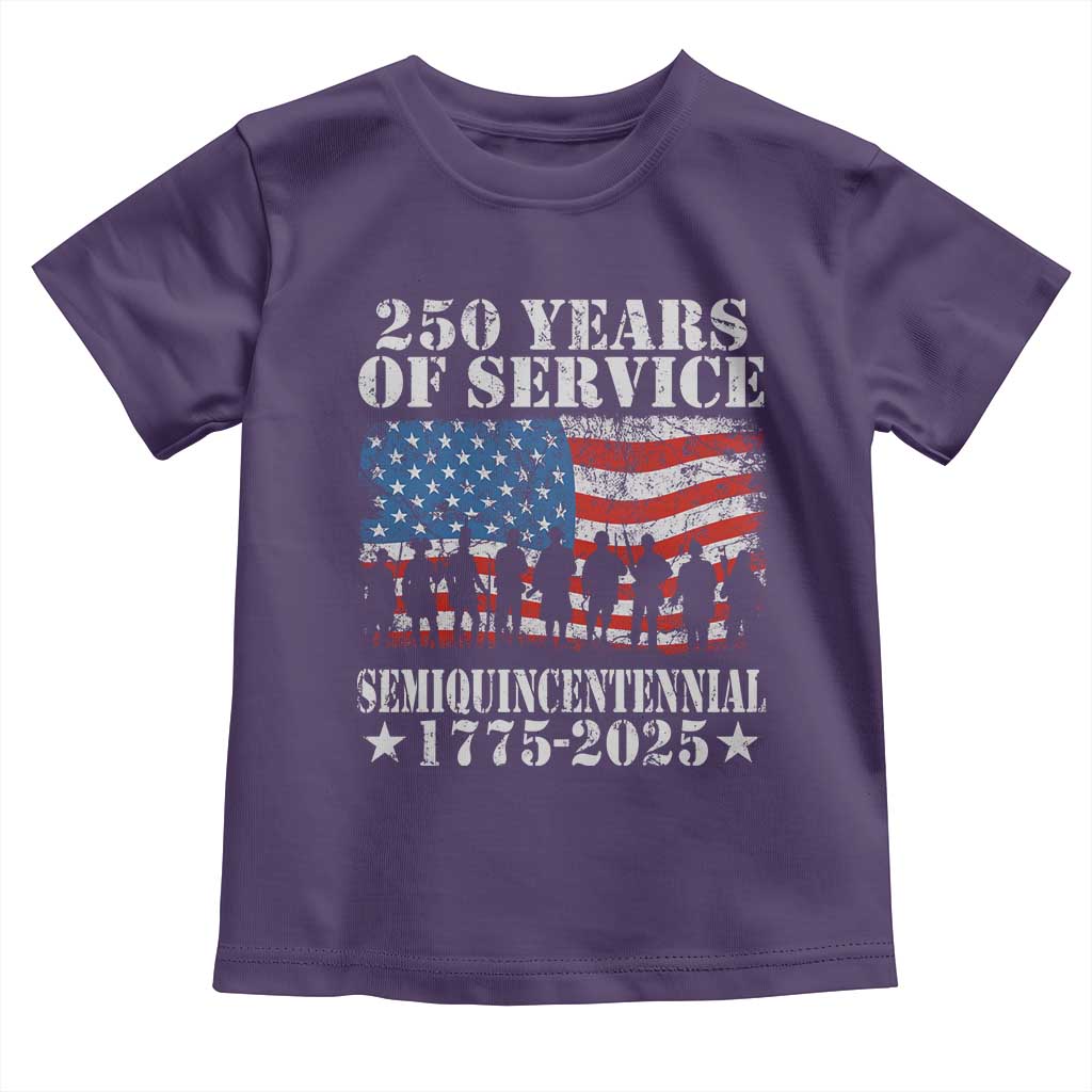 250 Years Of Service Semiquincentennial Toddler T Shirt US Military Army Birthday American Flag TS11 Purple Print Your Wear