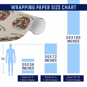250 Anniversary Wrapping Paper Roll Floral Liberty Bell USA 250th American 4th July 2026 TS10 Print Your Wear