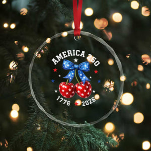 250 Anniversary USA Crystal Glass Ornament Cherry Coquette Bow 4th Of July 1776 2026 250th Birthday TS10 Print Your Wear