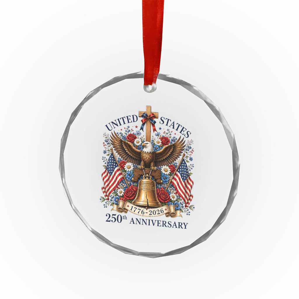 250 Anniversary USA Patriotic Eagle Crystal Glass Ornament Flower 250th Birthday 4th Of July 2026 TS10 Print Your Wear