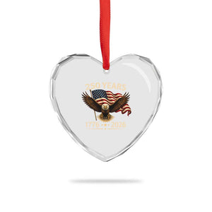 250 Anniversary USA Patriotic Eagle Heart Crystal Glass Ornament 250th 4th Of July 1776 2026 Flag TS10 Print Your Wear