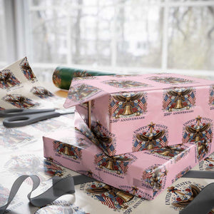 250 Anniversary USA Patriotic Eagle Wrapping Paper Roll Flower 250th Birthday 4th Of July 2026 TS10 Light Pink Print Your Wear