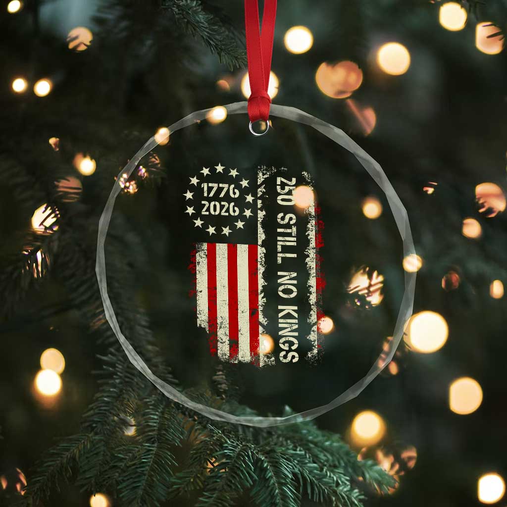 250 Still No Kings Crystal Glass Ornament Vintage Patriotic Flag TS12 Print Your Wear