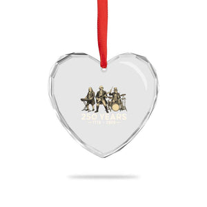 250 Years 1776-2026 Founding Fathers Rock Band Heart Crystal Glass Ornament George Washington Benjamin Franklin Uncle Sam