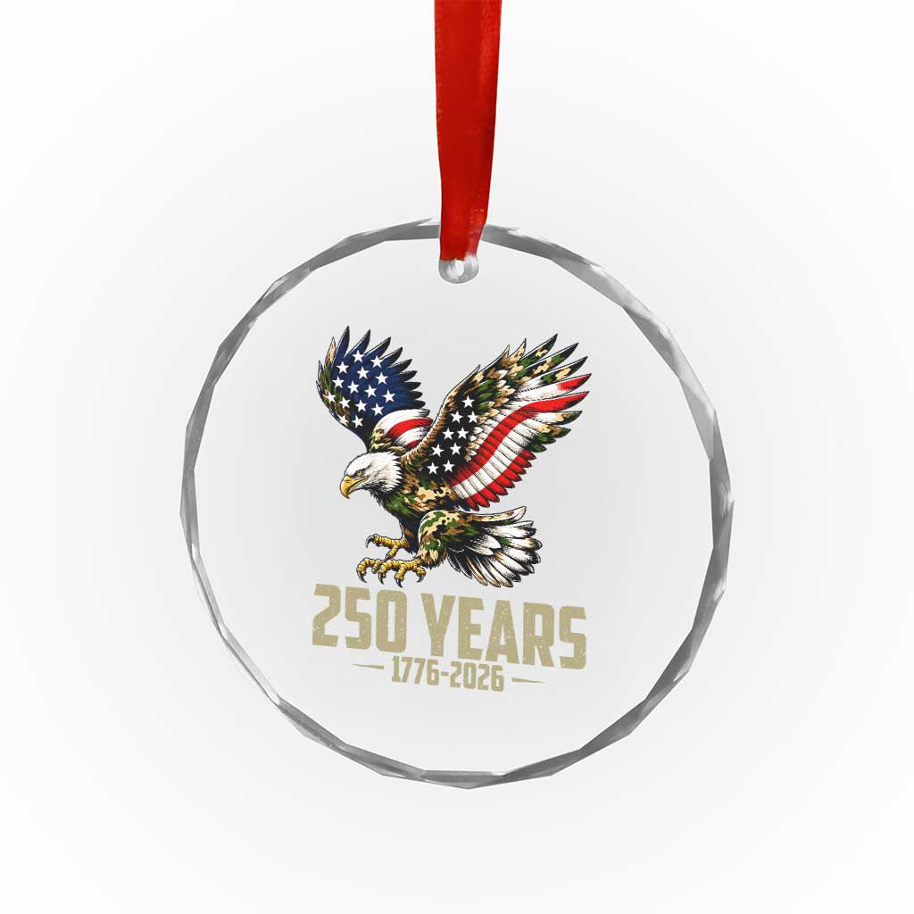 250 Years America Anniversary Crystal Glass Ornament Military Eagle American Flag Camo TS14 Print Your Wear