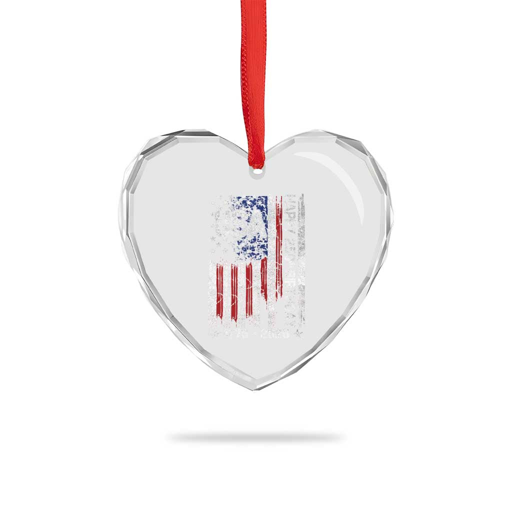 250 Years America Anniversary Flag Heart Crystal Glass Ornament 4th of July Patriotic Independence Day TS10 Print Your Wear